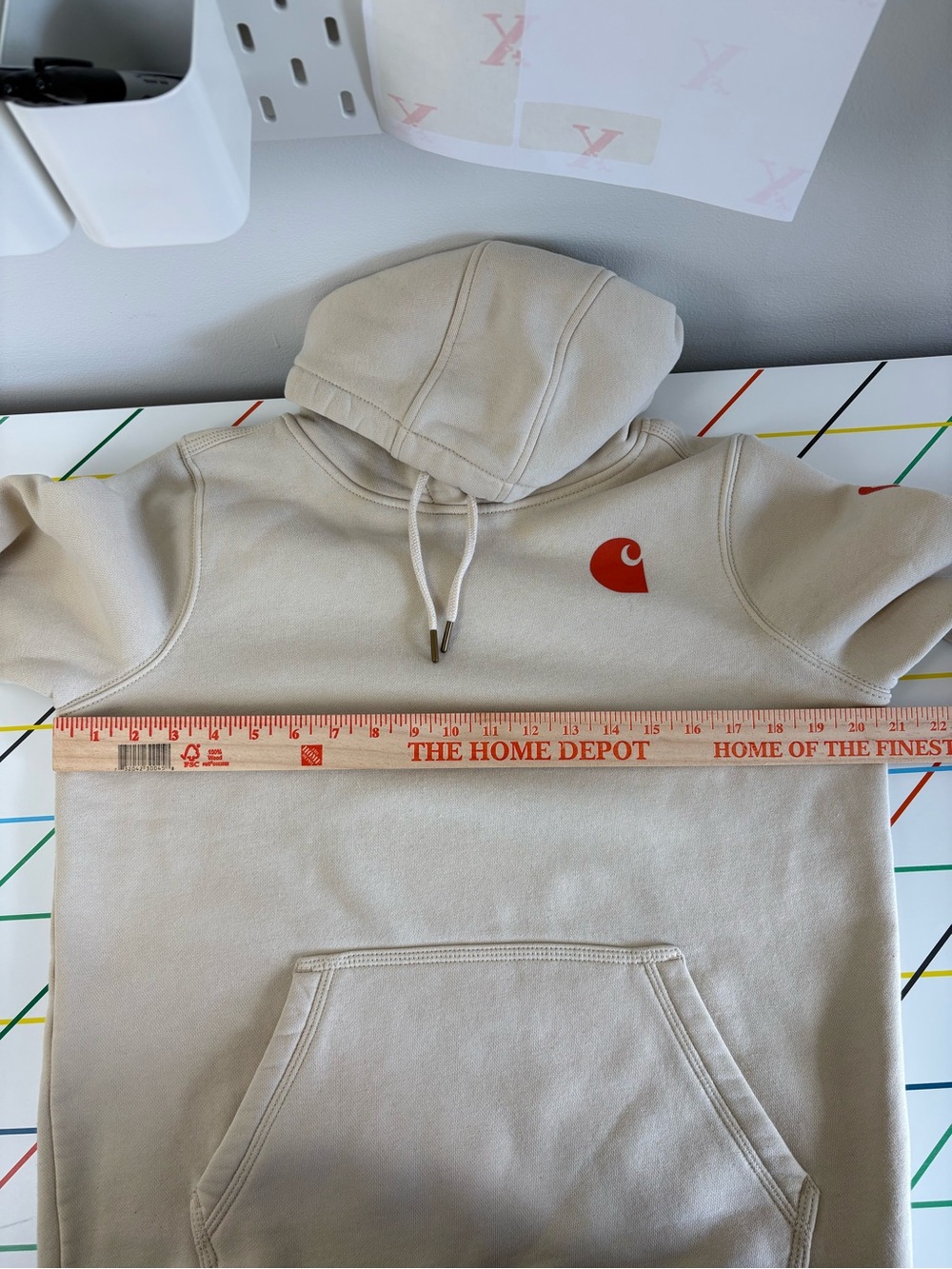 Carhartt Women's Light Tan Hoodie Medium Relaxed Fit Workwear Gorpcore Utility - Picture 7 of 8